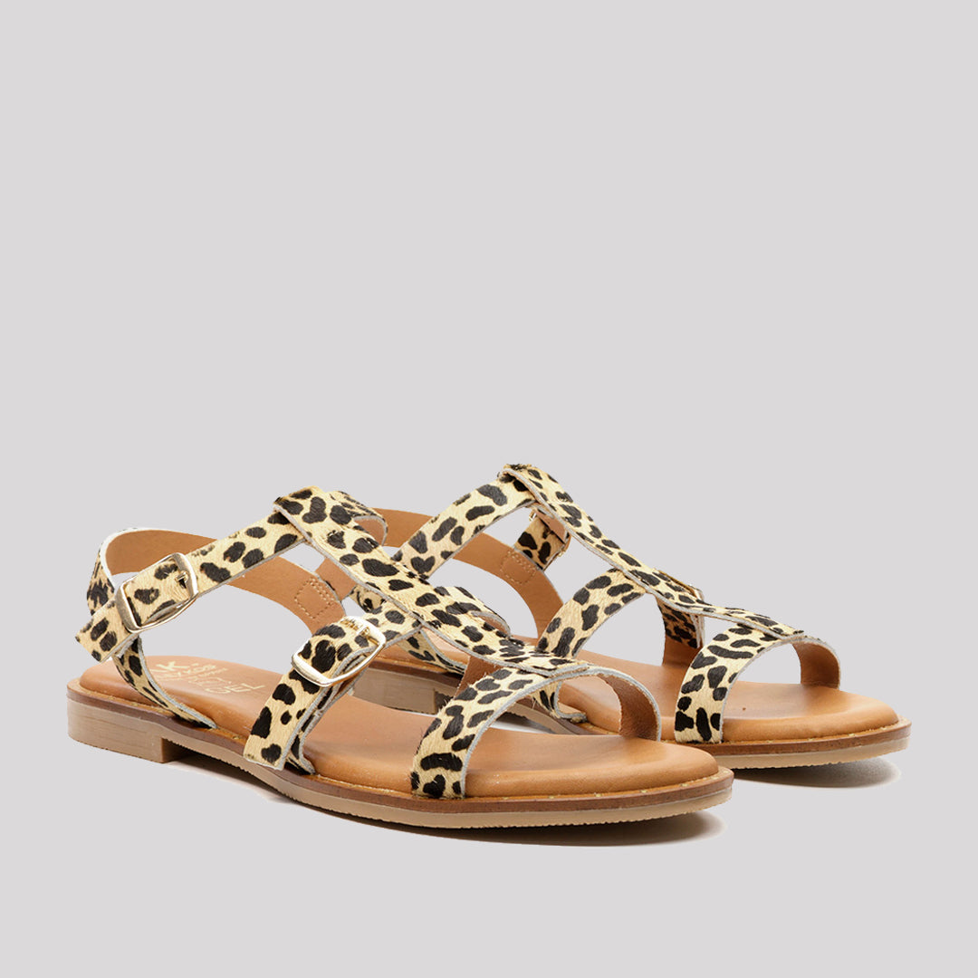SANDALIA ROMANA LEOPARDO PIEL