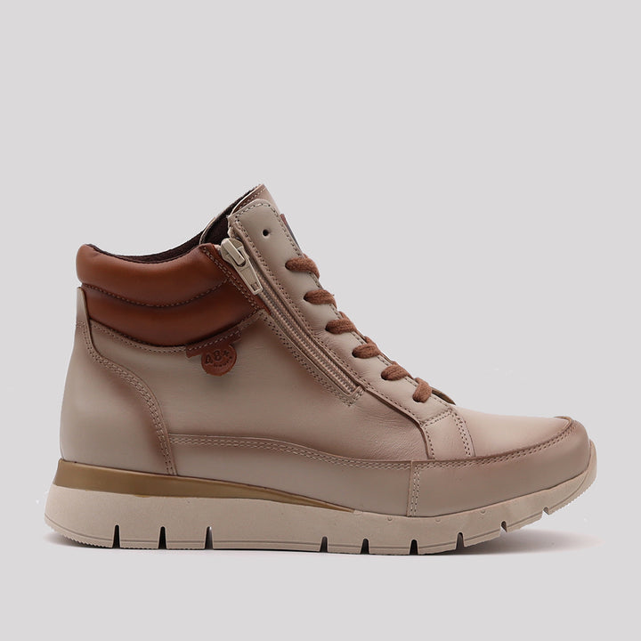 BOTÍN PIEL CREMALLERA CORDON