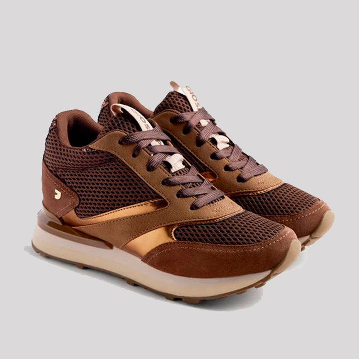 KEEWATIN - ZAPATILLA PIEL Y REJILLA CUÑA