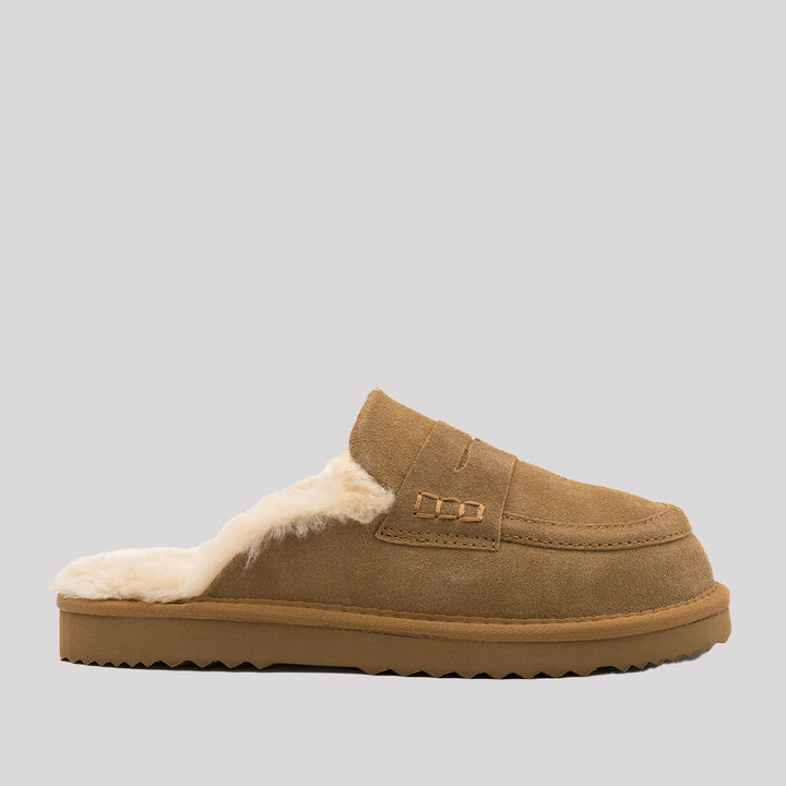 ZUECO MOCASIN PIEL PELO
